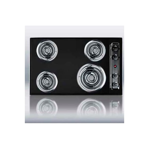 Summit Appliance Div. Summit30"W 220V Electric Cooktop, Black